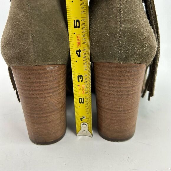 Jessica Simpson Women's Gray Ankle Booties Size 9 Fringe Tassel Block Heel - Picture 11 of 15